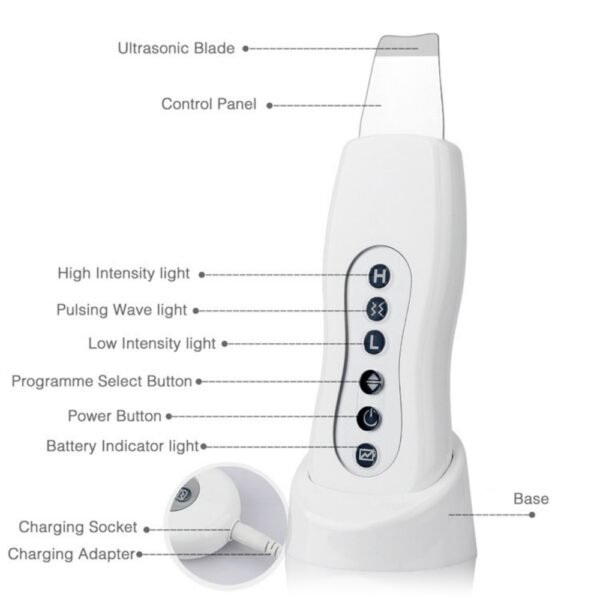 Ultrasonic Skin Scrubber Machine Pore Cleaner Spatula